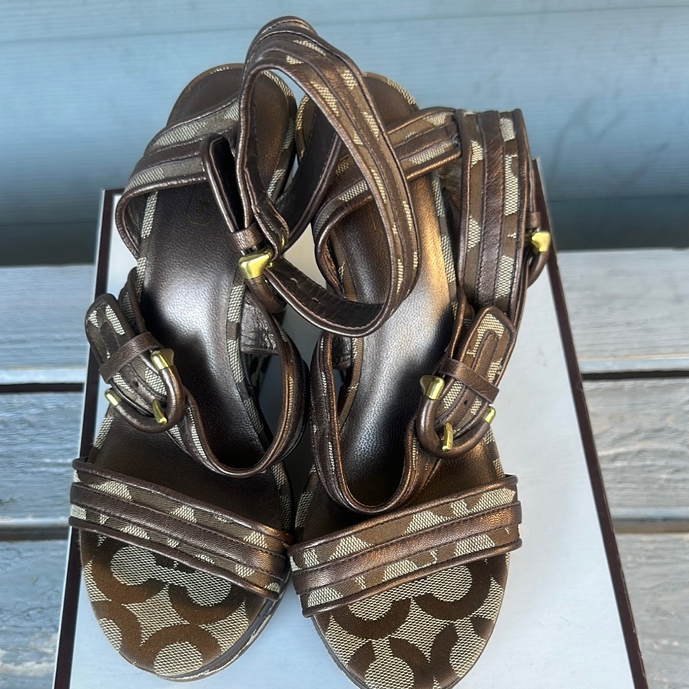 Coach Brown Wedge Shoes (NIB) - Picture 3 of 6